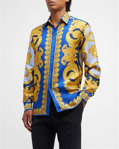 mens versace silk shirt replica|versace silk shirt price.